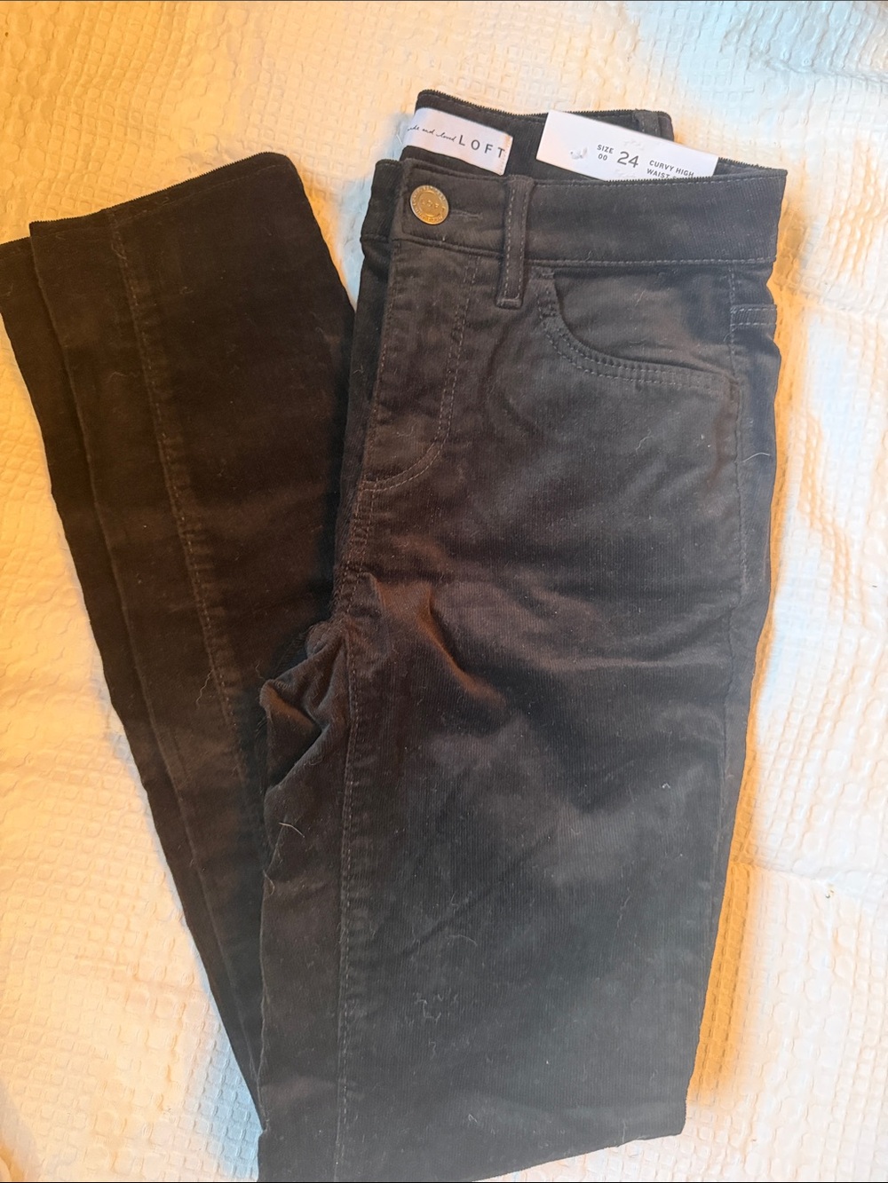 LOFT Black Skinny Corduroy Jeggings